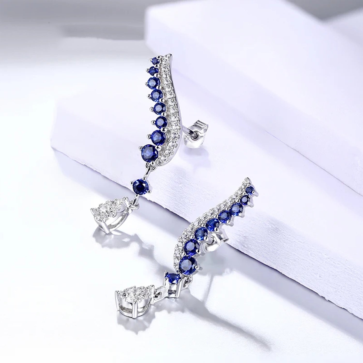 Blue Sapphire Elegance Drop Earrings